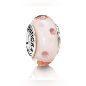Authentic Retired Pandora Pink ‘Bubbles’ Polka Dot Charm S925
